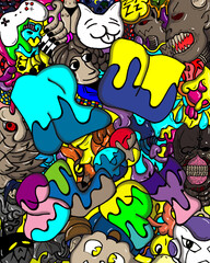 abstract colorful text and liquid vector images, can be used for backgrounds, templates, t-shirts and others