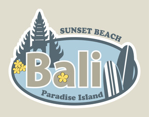 sunset beach.Holiday in Bali island ,vector illustration