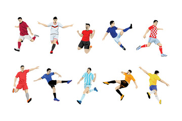 Fototapeta na wymiar Football Player Man Illustration World Cup 2022 