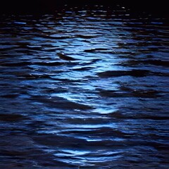 Spotlight on Water surface at night