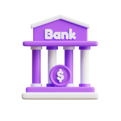 3D Bank building Icon