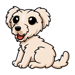 Cute maltese puppy dog cartoon