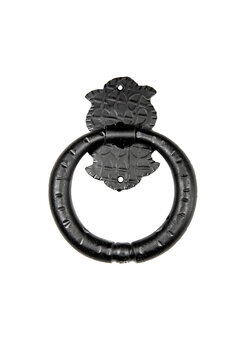 Black Iron Door Knocker Isolated No Background 