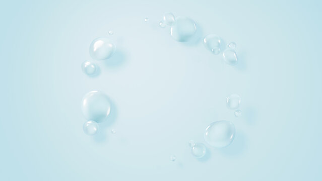 複数の水滴の背景画像（水色）