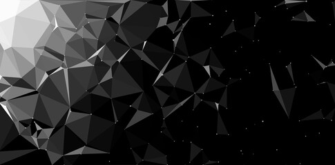 Black magic polygonal abstract background