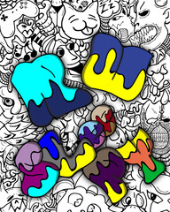 abstract colorful text and liquid vector images, can be used for backgrounds, templates, t-shirts and others