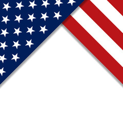 USA flag ribbon on white background