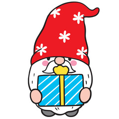 Gnome Christmas, Cartoon cute character vector.