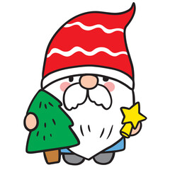 Gnome Christmas, Cartoon cute character vector.