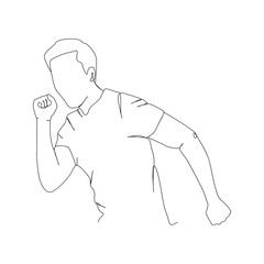 happy boy drawing continuous line minimalist design one line drawing happy boy