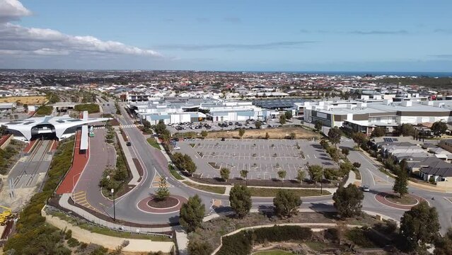 Butler Railway Station Aerial Panoramic View Over Perth Suburb
