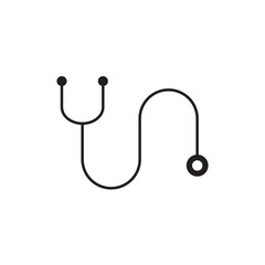 Graphic flat stethoscope icon for your design and website
