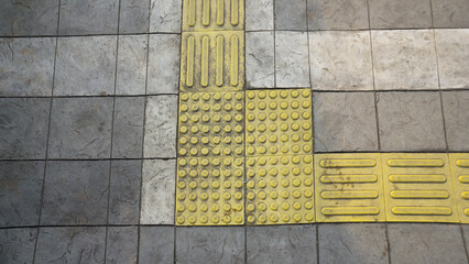 Braille Blocks are plates that are placed on pedestrians to safely guide