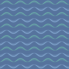 Japanese Swirl Wave Line Vector Seamless Pattern