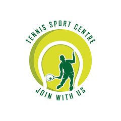 tennis logo with racket and slogan template