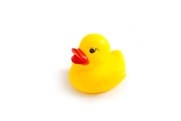 Yellow rubber duck toddler toy used to play in the bath