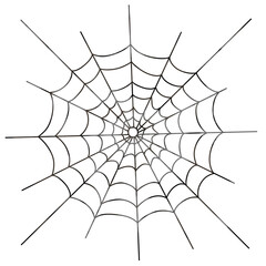 Obraz premium Spider web silhouette. Illustration isolated on a white background.