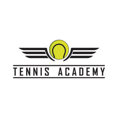 tennis logo with racket and slogan template