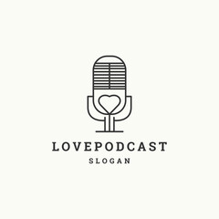 Love podcast logo icon flat design template 