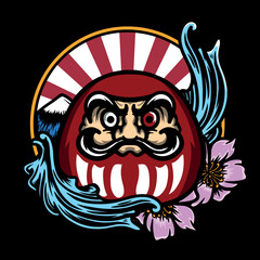 japanese daruma mask vector illustration