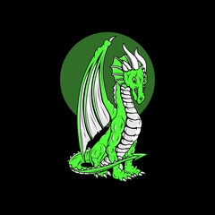 Illustration dragon red vector design