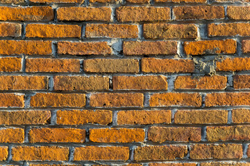 solid old red brick wall texture background
