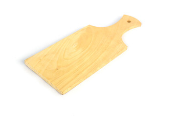 Wooden cutting board isolated on a white background