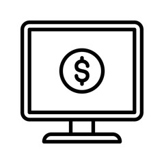 banking black outline icon vector