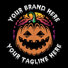 Halloween Pumpkins With Scary Faces Illustration 1