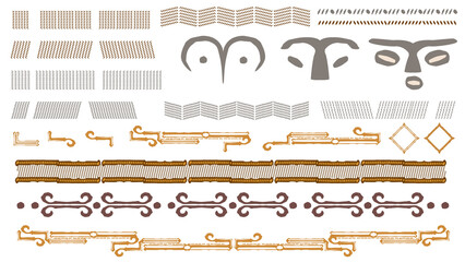 縄文モチーフ集/縄文素材（透過）png © 高橋　伽観 (kamir .T)