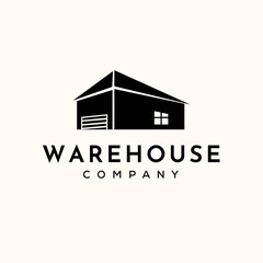 warehouse line art logo vector minimalist illustration design, logistic warehouse logo design