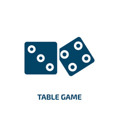 table game icon from outdoor activities collection. Filled table game, game, sport glyph icons isolated on white background. Black vector table game sign, symbol for web design and mobile apps