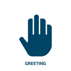 Obraz premium greeting icon from activity and hobbies collection. Filled greeting, friendship, partnership glyph icons isolated on white background. Black vector greeting sign, symbol for web design and mobile apps