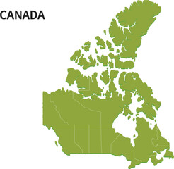 カナダ/CANADAの地域区分イラスト