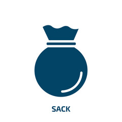 sack icon from agriculture farming and gardening collection. Filled sack, bag, plant glyph icons isolated on white background. Black vector sack sign, symbol for web design and mobile apps
