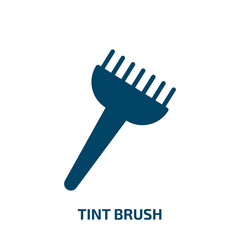 tint brush icon from beauty collection. Filled tint brush, paint, stucco glyph icons isolated on white background. Black vector tint brush sign, symbol for web design and mobile apps
