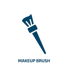makeup brush icon from beauty collection. Filled makeup brush, makeup, brush glyph icons isolated on white background. Black vector makeup brush sign, symbol for web design and mobile apps