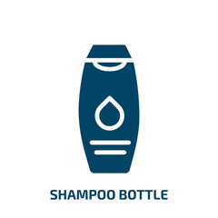 shampoo bottle icon from beauty collection. Filled shampoo bottle, shampoo, bottle glyph icons isolated on white background. Black vector shampoo bottle sign, symbol for web design and mobile apps