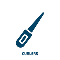 curlers icon from beauty collection. Filled curlers, beauty, brush glyph icons isolated on white background. Black vector curlers sign, symbol for web design and mobile apps