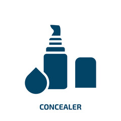 concealer icon from beauty collection. Filled concealer, conceal, tool glyph icons isolated on white background. Black vector concealer sign, symbol for web design and mobile apps