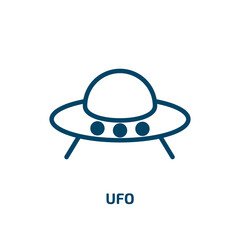 ufo icon from education collection. Filled ufo, space, planet glyph icons isolated on white background. Black vector ufo sign, symbol for web design and mobile apps