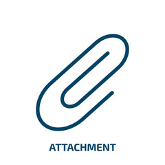 Obraz premium attachment icon from education collection. Filled attachment, mail, website glyph icons isolated on white background. Black vector attachment sign, symbol for web design and mobile apps