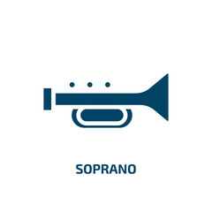 soprano icon from arcade collection. Filled soprano, music, sound glyph icons isolated on white background. Black vector soprano sign, symbol for web design and mobile apps