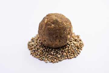 Bajra Atta Ladoo or kuler laddoo - Millet Flour Laddu, a popular winter sweet snack food from India