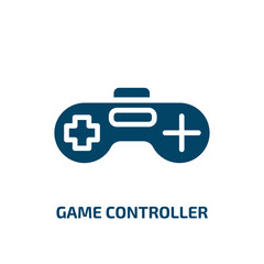 game controller icon from arcade collection. Filled game controller, play, video glyph icons isolated on white background. Black vector game controller sign, symbol for web design and mobile apps