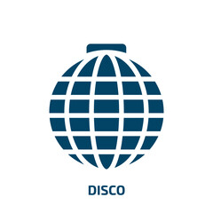 disco icon from arcade collection. Filled disco, music, speaker glyph icons isolated on white background. Black vector disco sign, symbol for web design and mobile apps