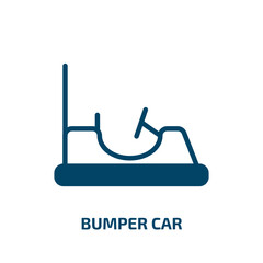 bumper car icon from arcade collection. Filled bumper car, auto, bumper glyph icons isolated on white background. Black vector bumper car sign, symbol for web design and mobile apps