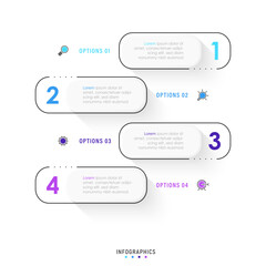 Vector Infographic label design template with icons and 4 options or steps. Can be used for process diagram, presentations, workflow layout, banner, flow chart, info graph.