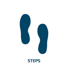 steps icon from general collection. Filled steps, business, step glyph icons isolated on white background. Black vector steps sign, symbol for web design and mobile apps