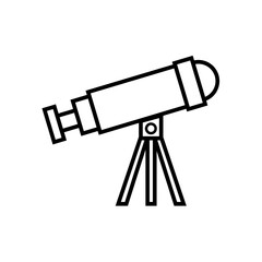 Graphic flat telescope icon for your design and website